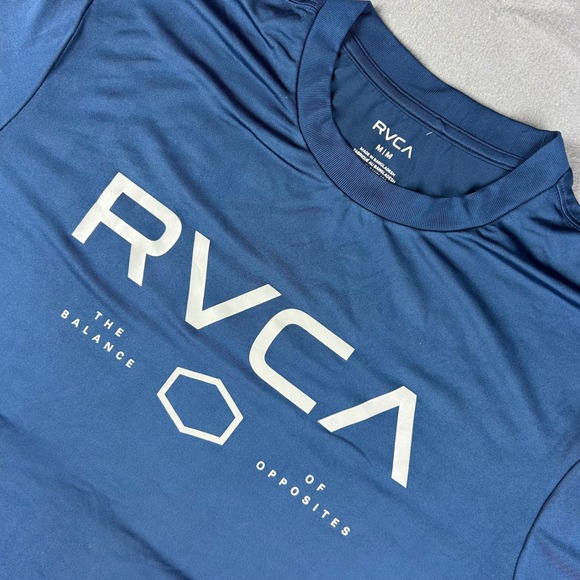 RVCA Other - RVCA T-Shirt Mens Medium Blue UPF 50+ Performance Graphic Tee GRA33-0524-02
